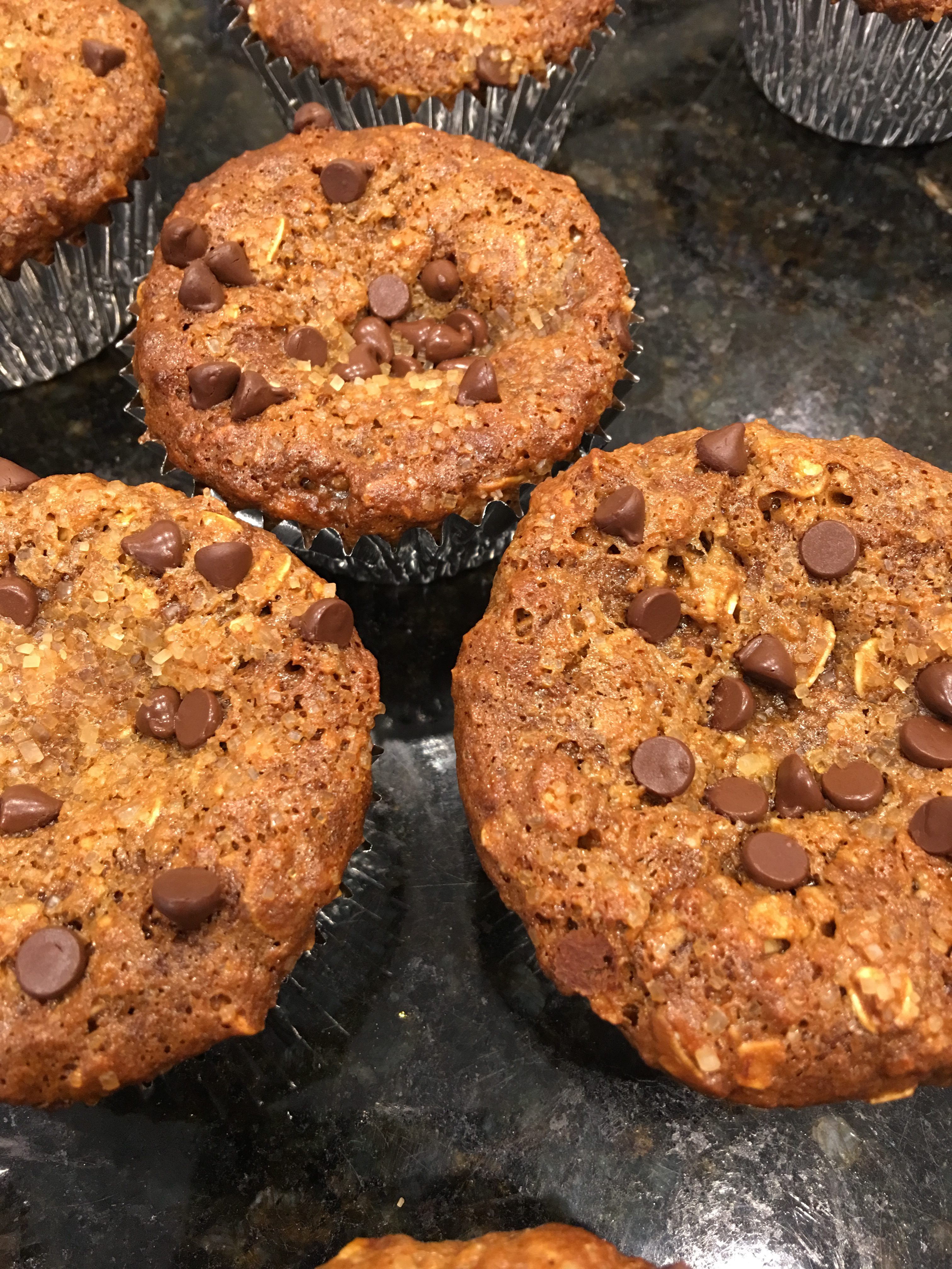 Sunflower Butter & Chocolate Chip Muffins (almost healthy!)